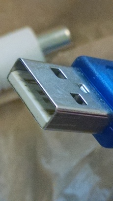 USB plug closeup.